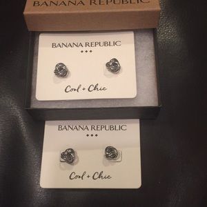 Banana Republic Silver stud earrings lot of 2